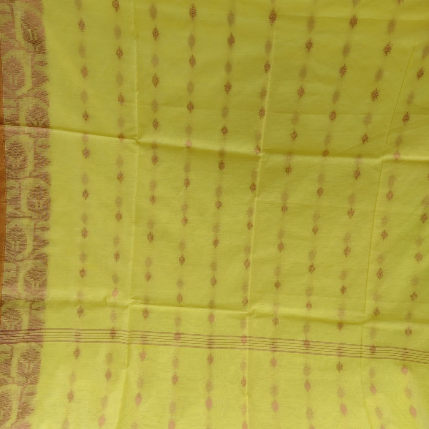 Handloom Cotton Jamdani -Yellow