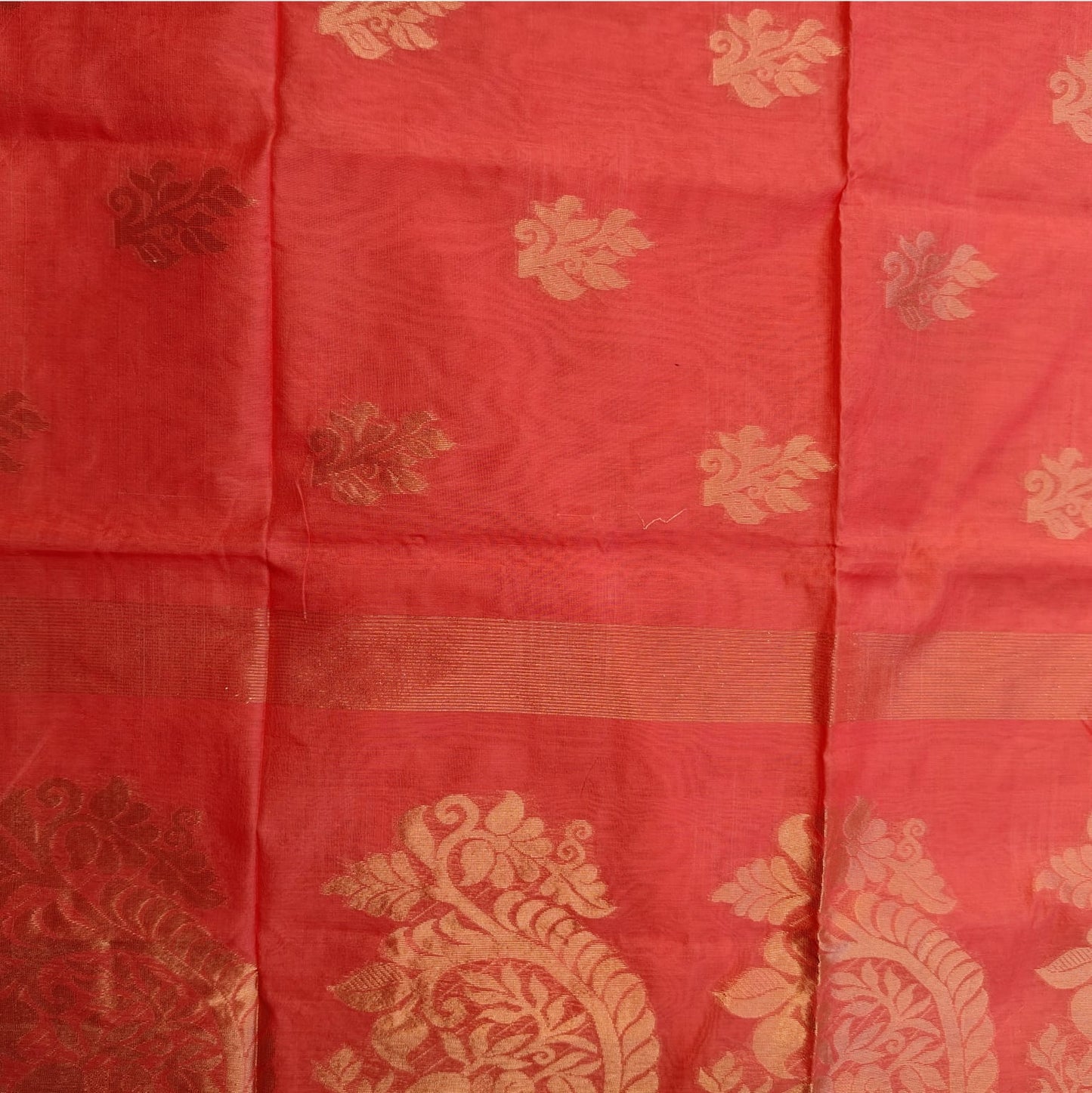 Cotton Silk Banarasi, Peach