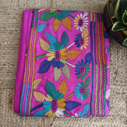 Kantha Stitch- Fuschia
