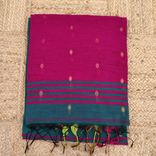 Handloom Cotton Silk -Rama Green