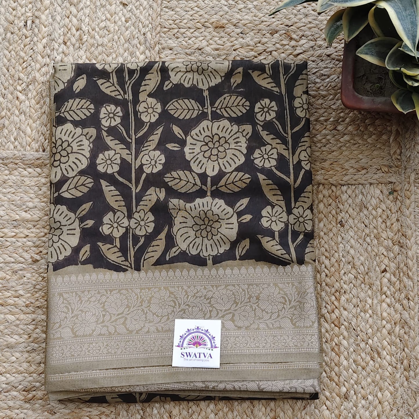 Block Printed Chanderi Silk-Green
