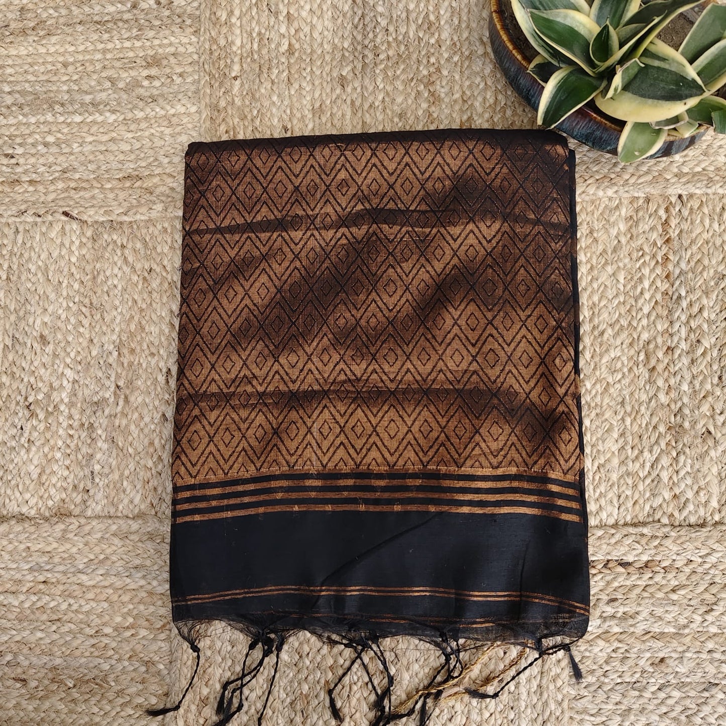 Cotton Silk Banarasi -Black