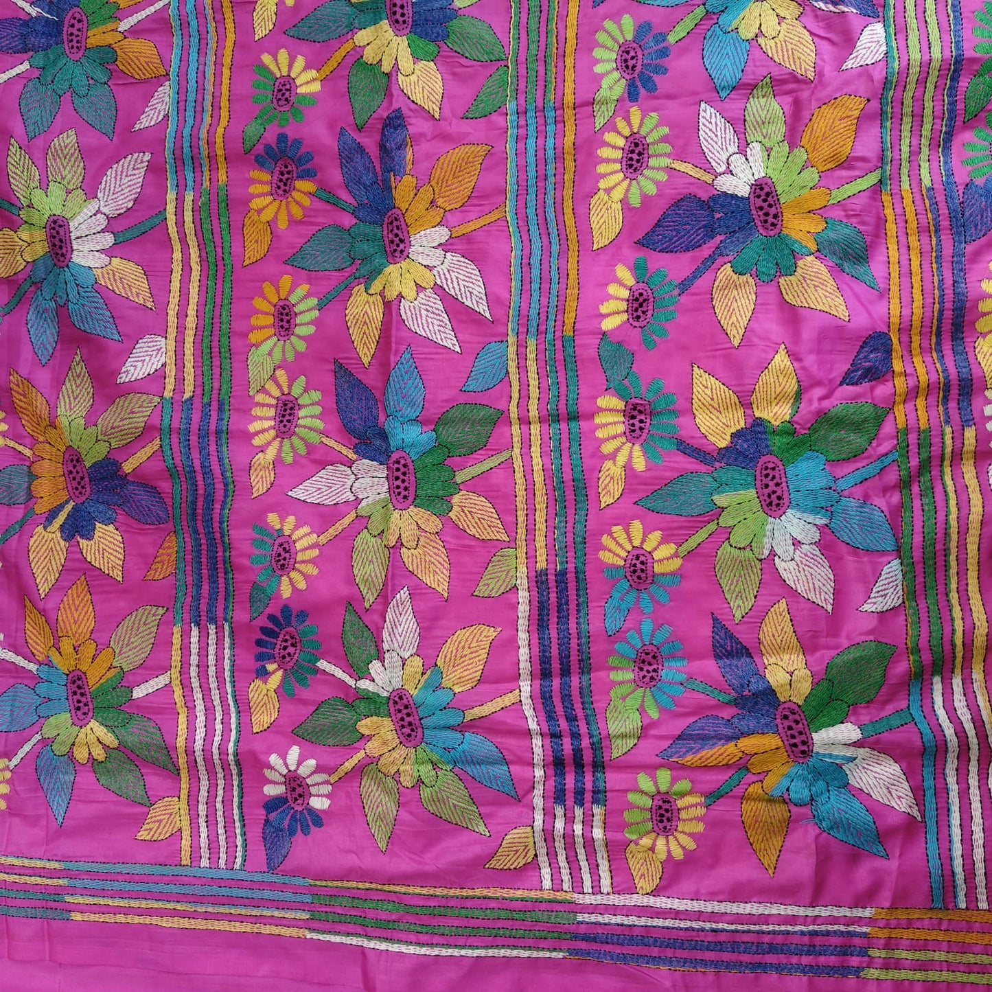 Kantha Stitch- Fuschia