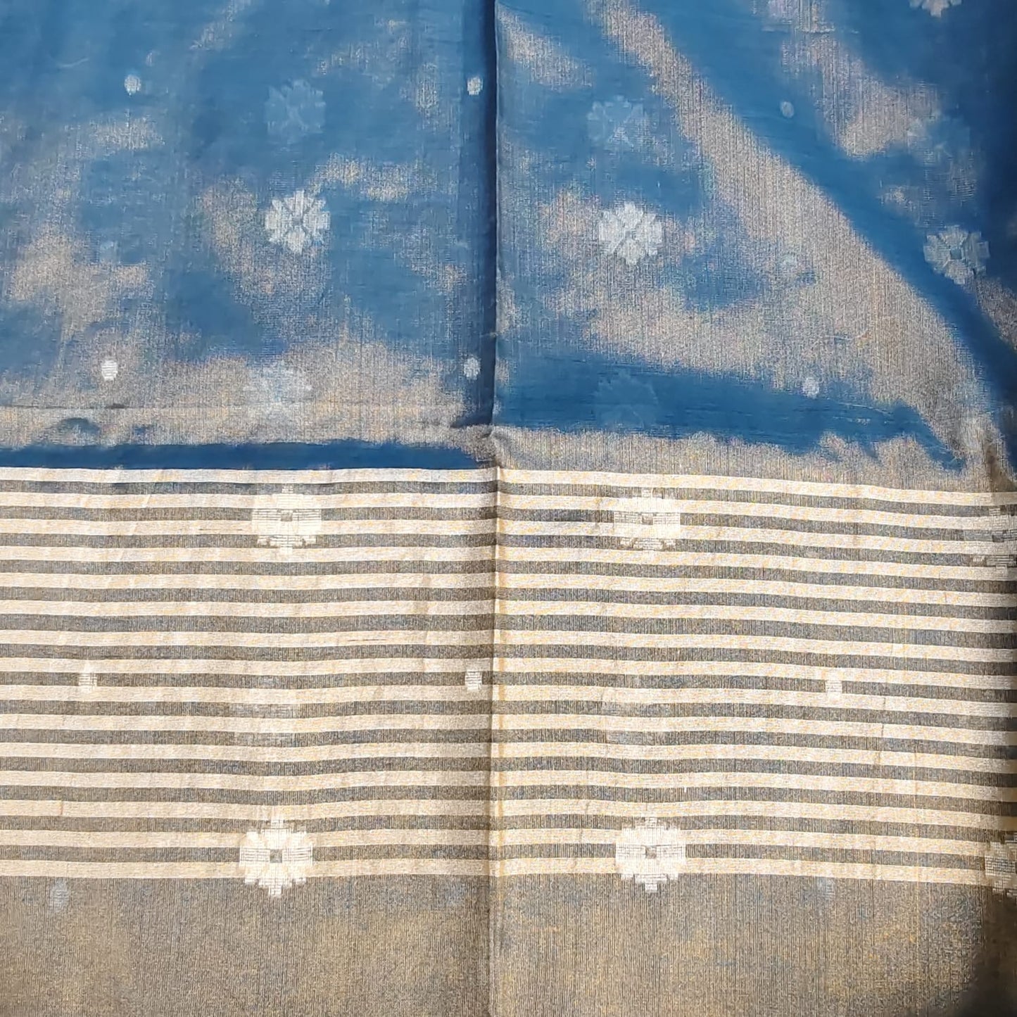 Handwoven Tissue Cotton Jamdani - Gray