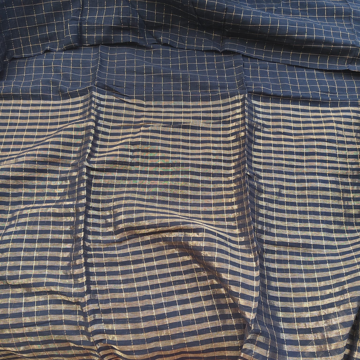 Mul cotton -Black Gold Stripes