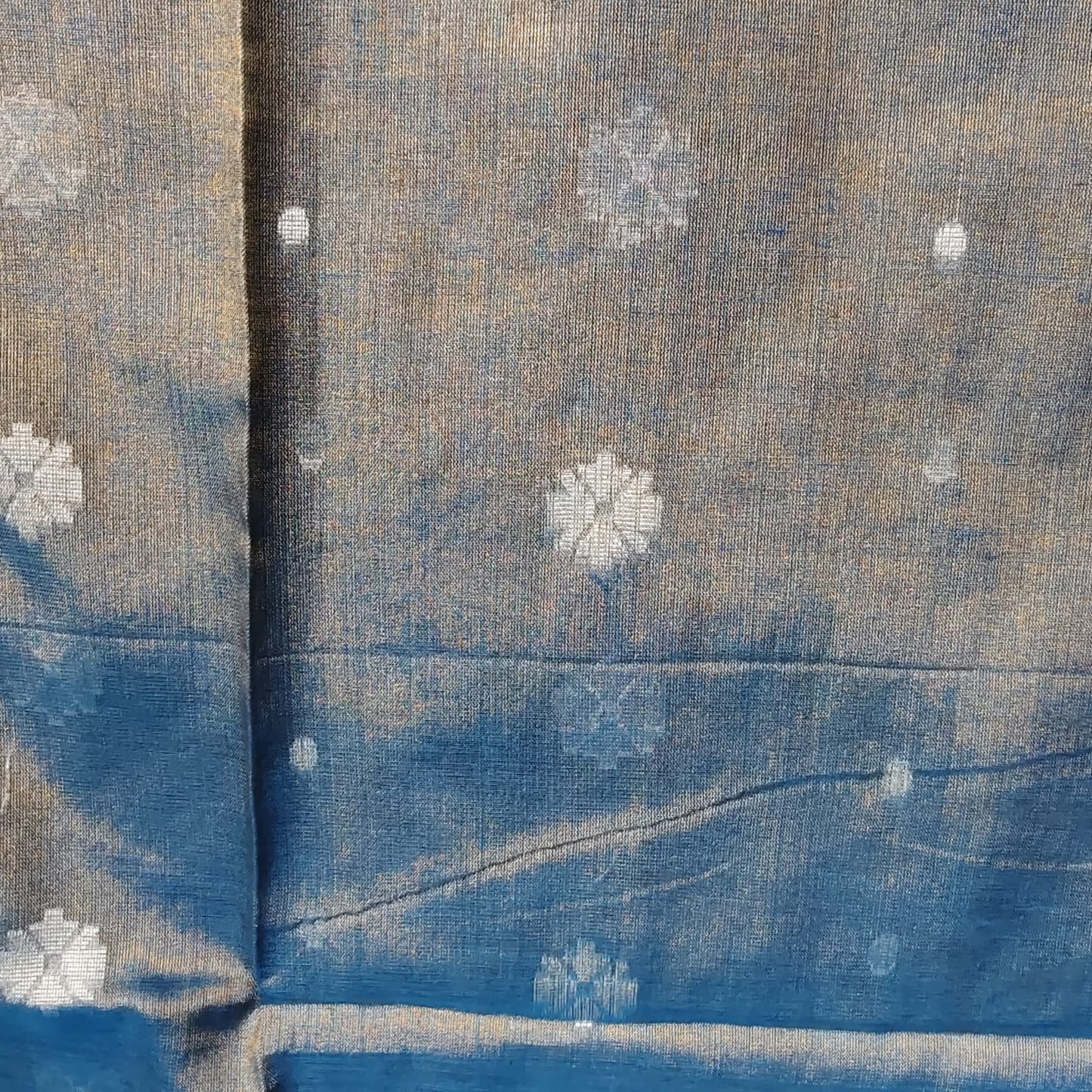 Handwoven Tissue Cotton Jamdani - Gray