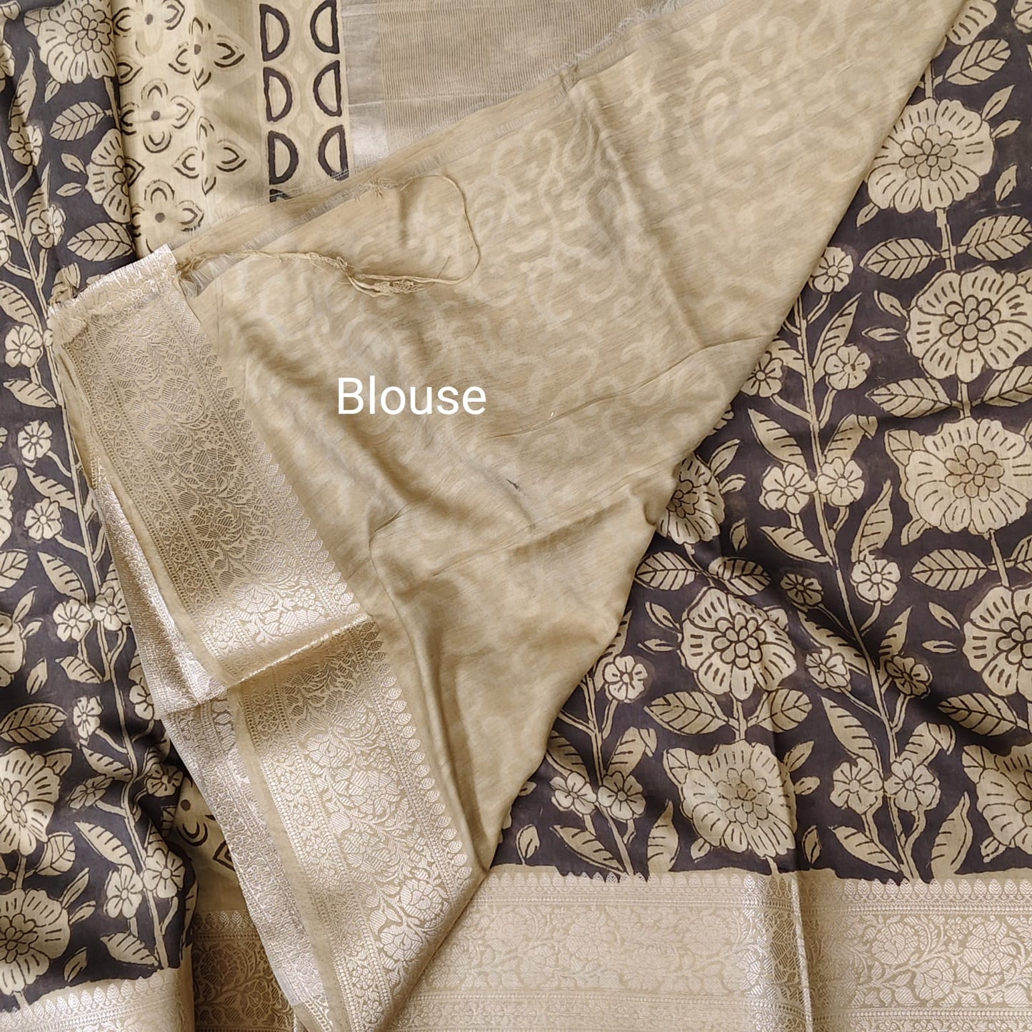 Block Printed Chanderi Silk-Green