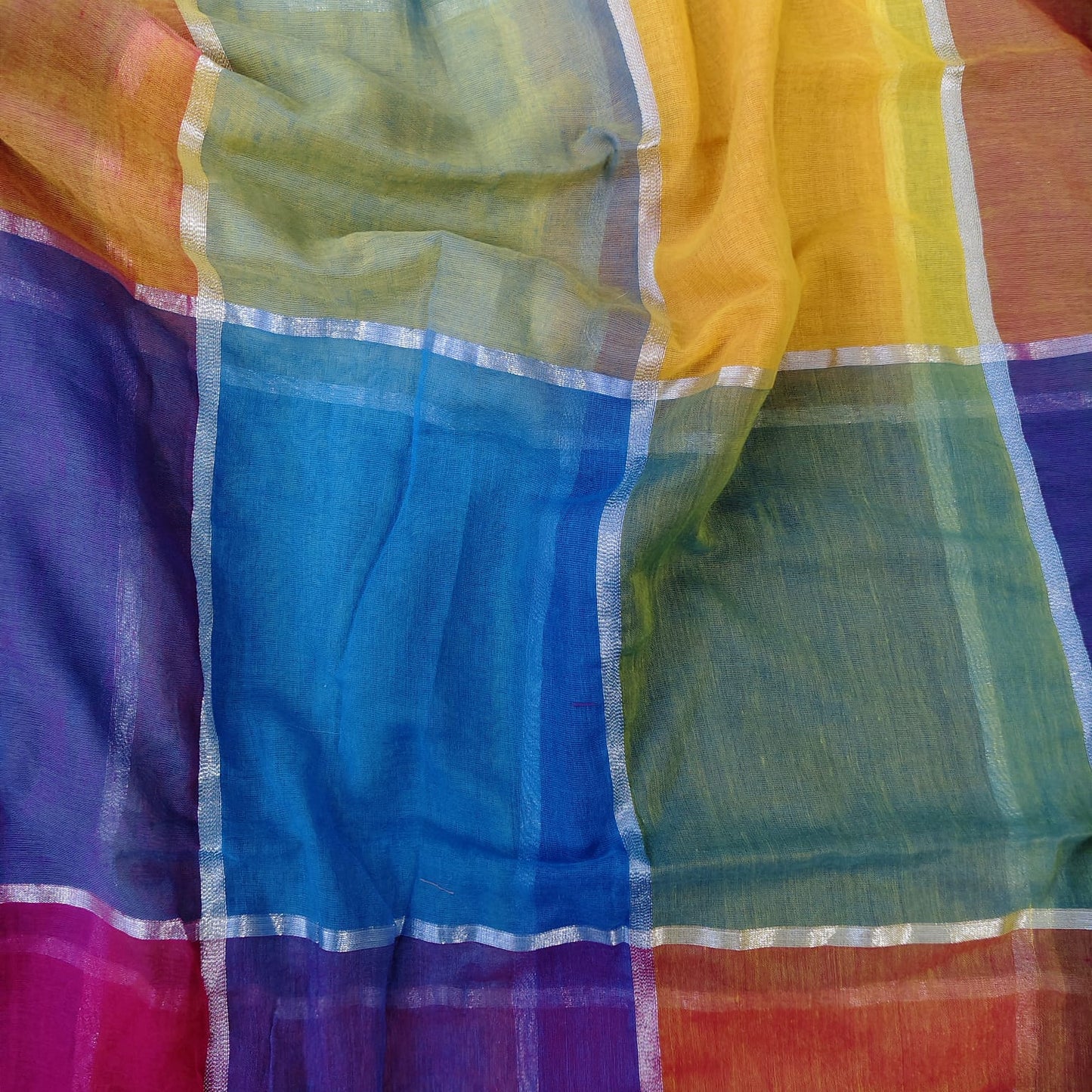 Mull cotton box check, Multi coloured-02