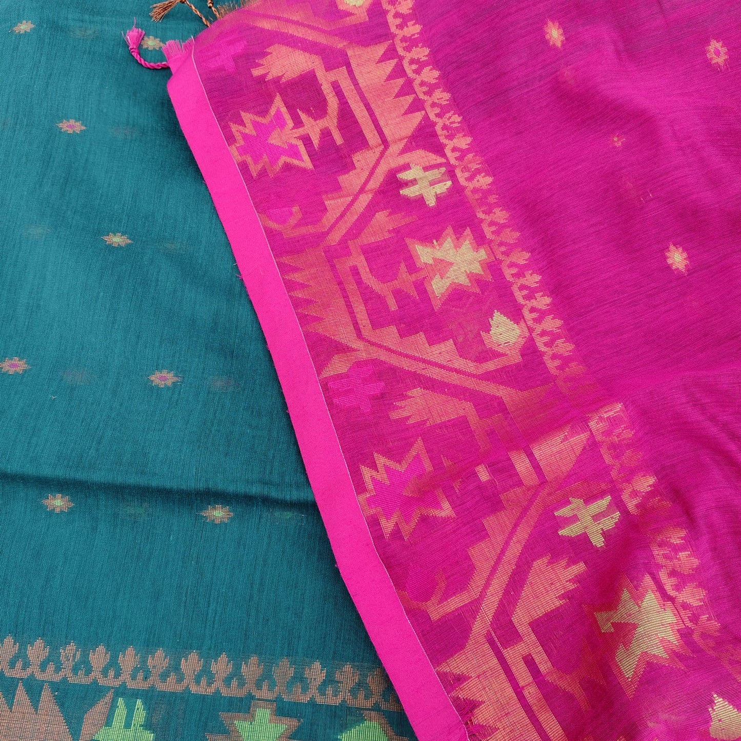 Handloom Cotton Silk -Rama Green