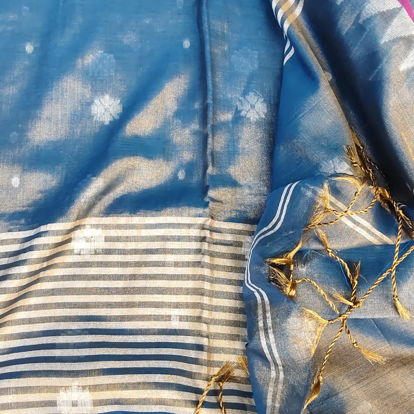 Handwoven Tissue Cotton Jamdani - Gray