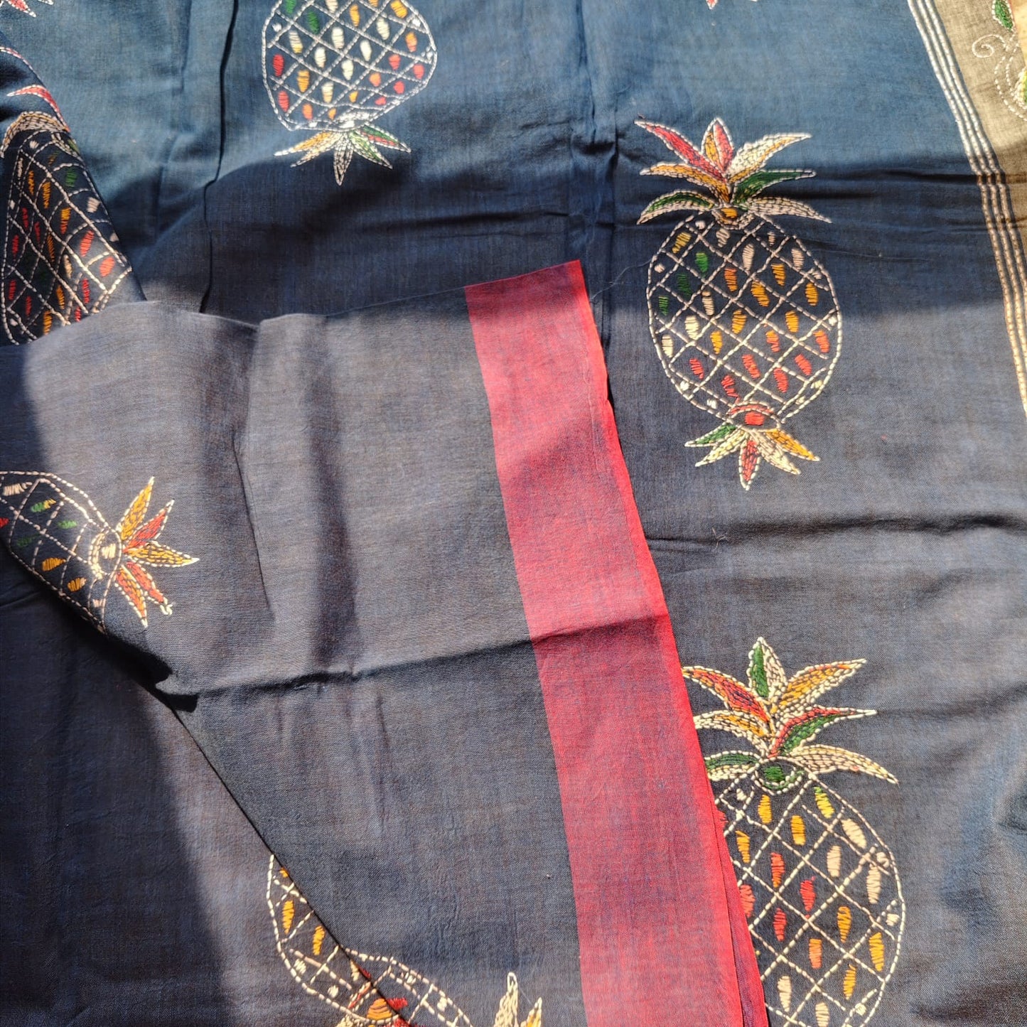 Pure Cotton Kantha -Navy Blue