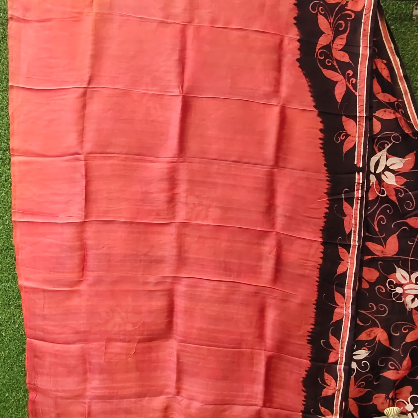 Pure Silk Hand Batik- Rust