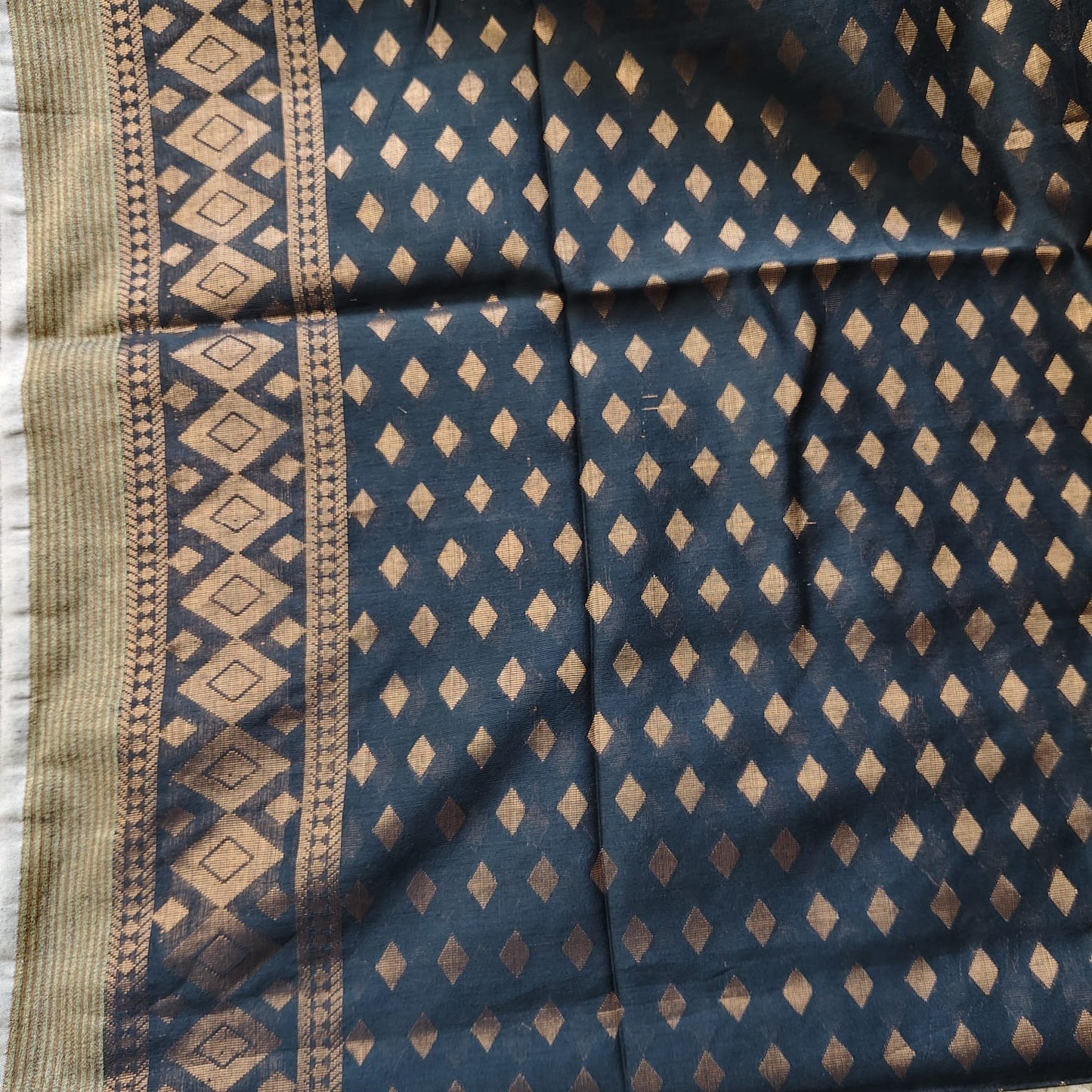 Cotton Silk Banarasi -Black