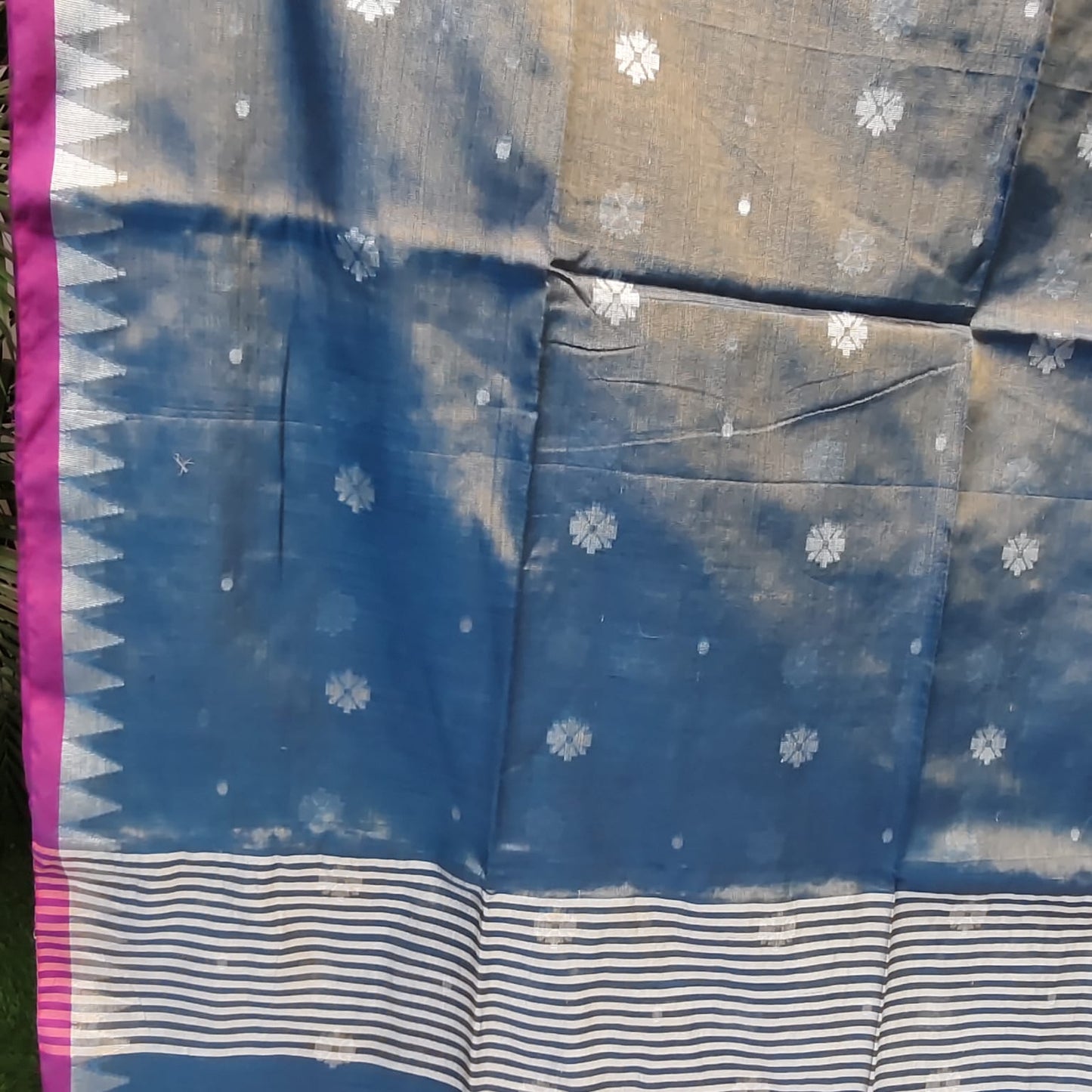 Handwoven Tissue Cotton Jamdani - Gray