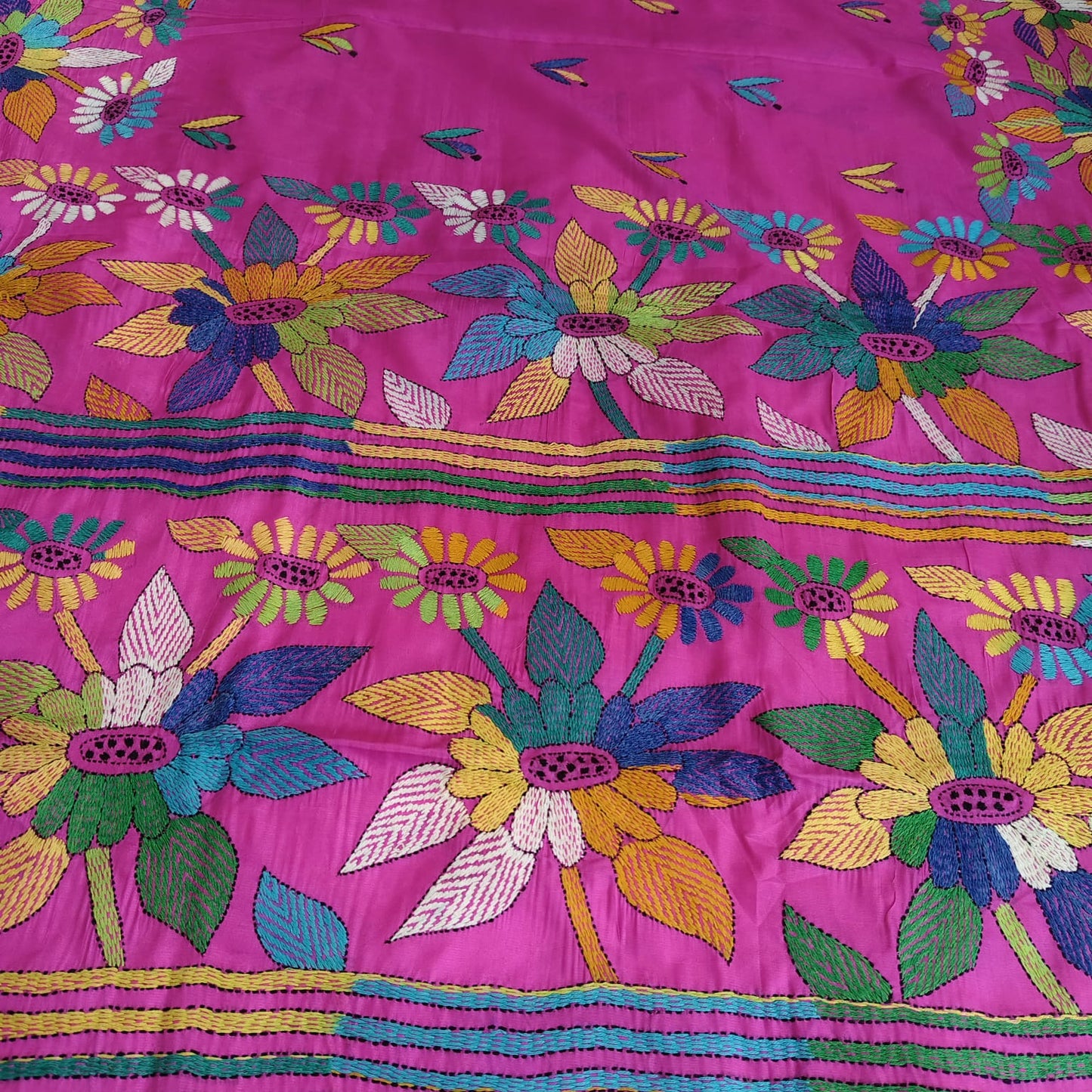 Kantha Stitch- Fuschia