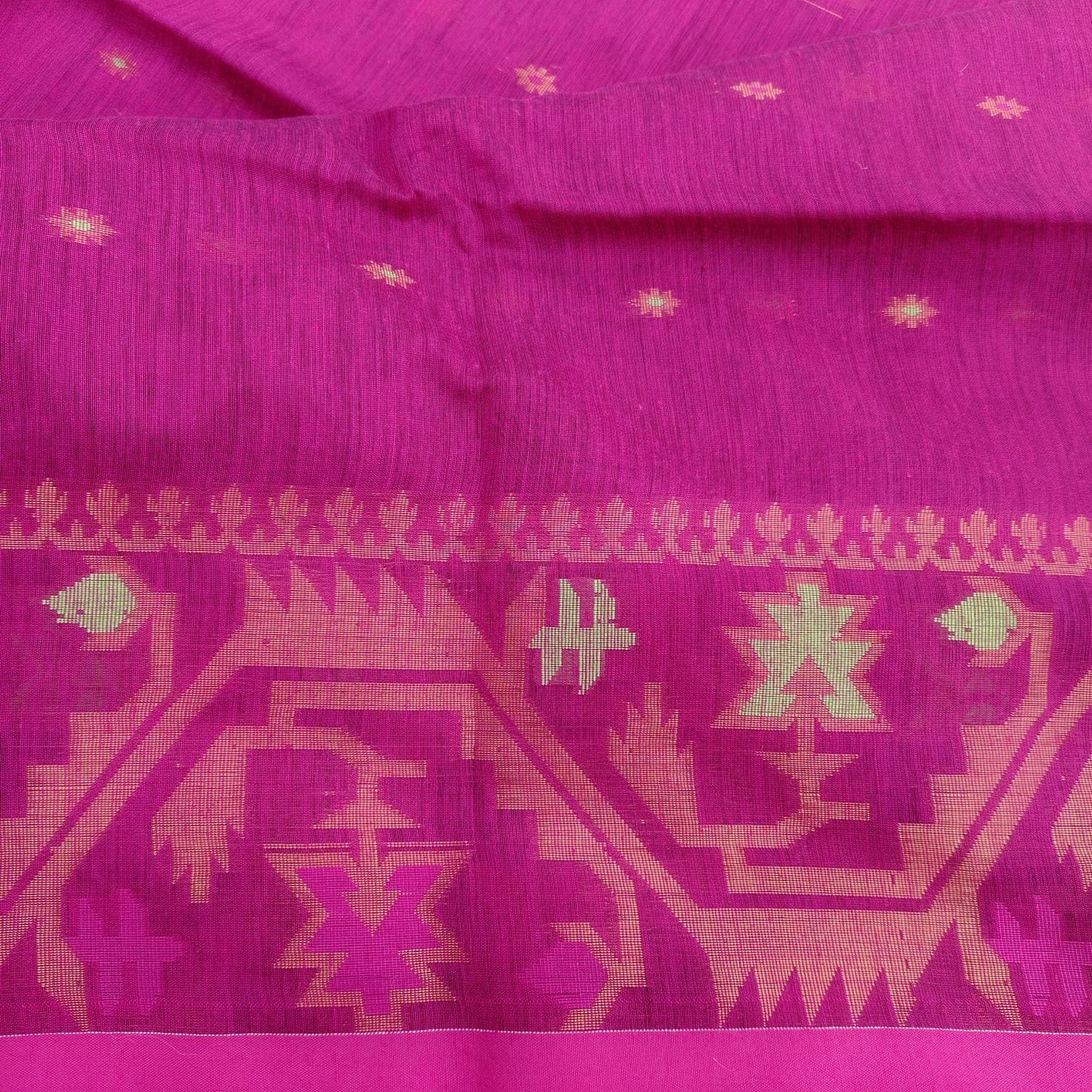 Handloom Cotton Silk -Rama Green