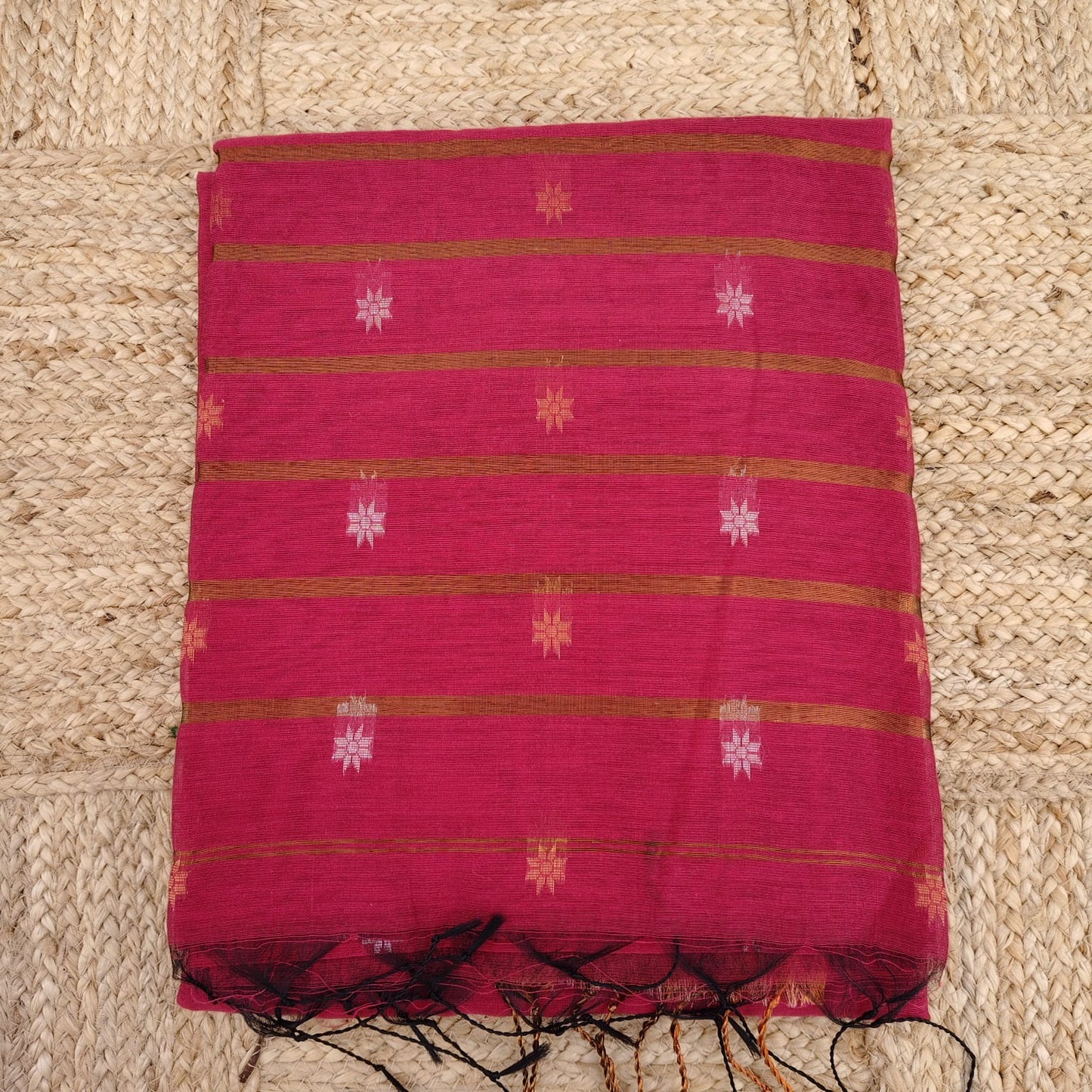 Handloom Cotton Silk -Brick Red