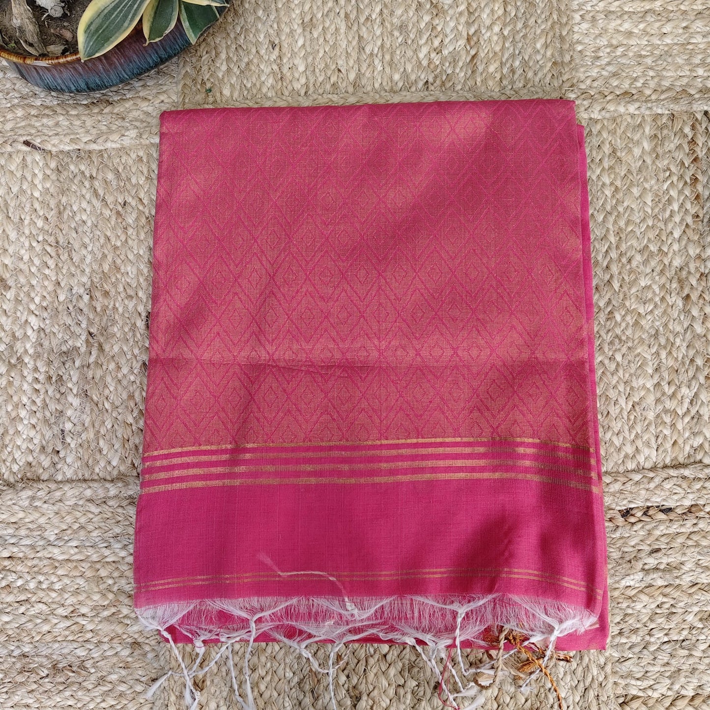 Cotton Silk Banarasi - Rose Pink
