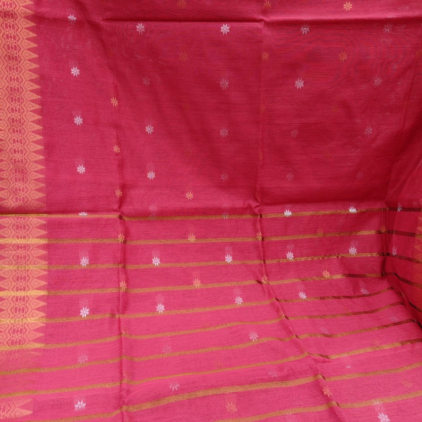 Handloom Cotton Silk -Brick Red