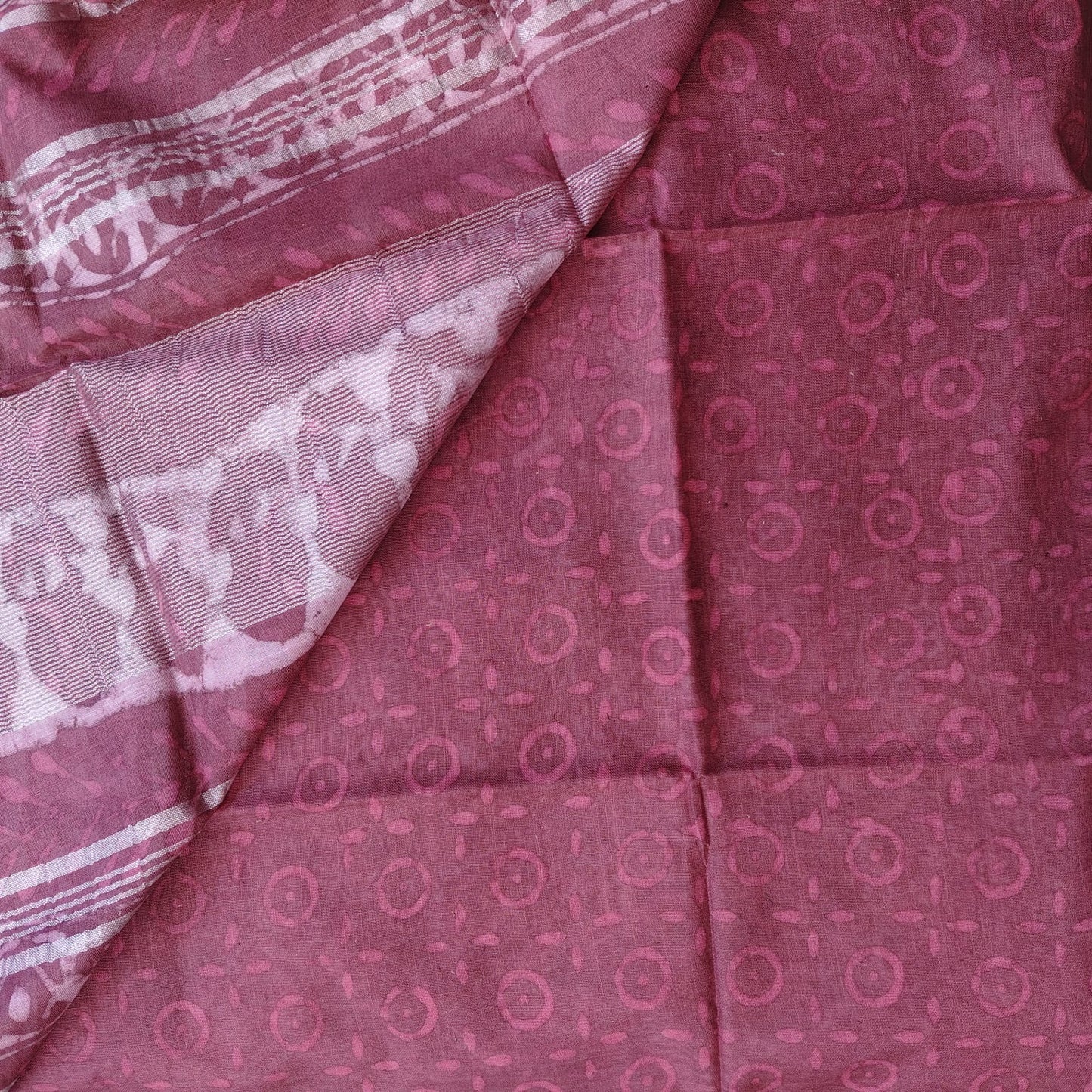 Linen Cotton, Dabu Print, Dusty Rose