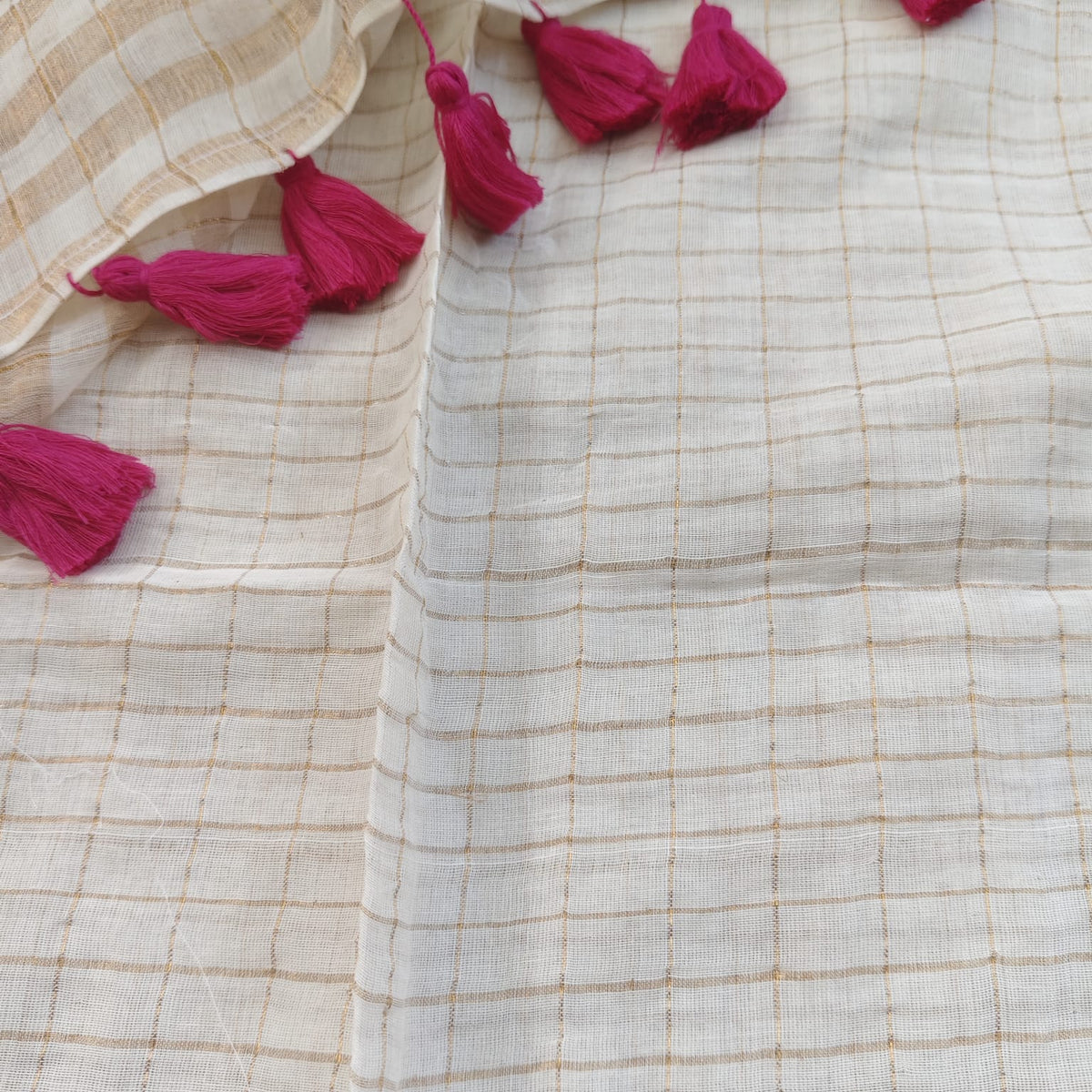 Mul Cotton -Biege Gold Stripes
