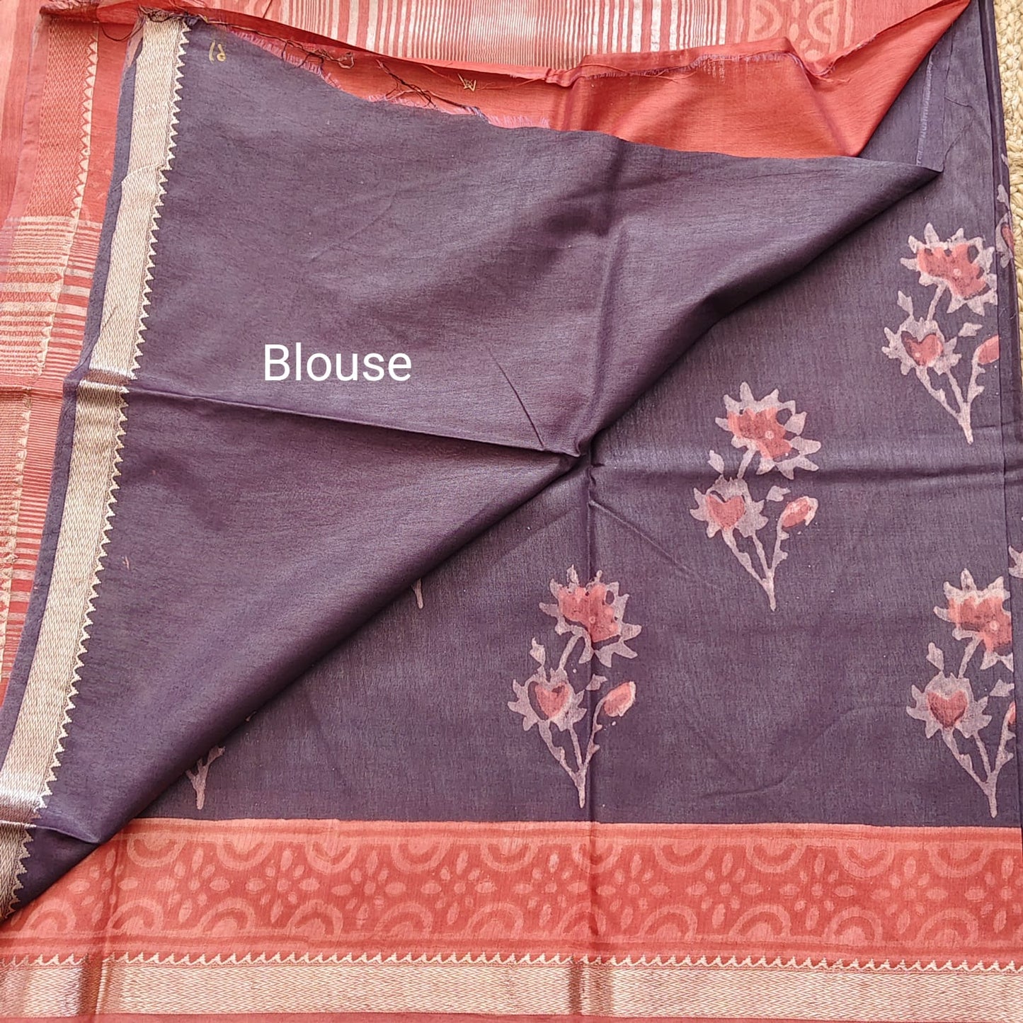 Block printed Chanderi Silk- Black