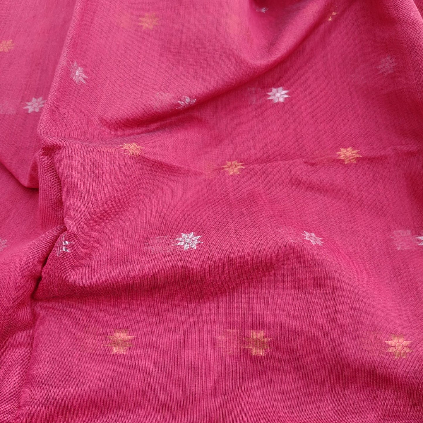 Handloom Cotton Silk -Brick Red