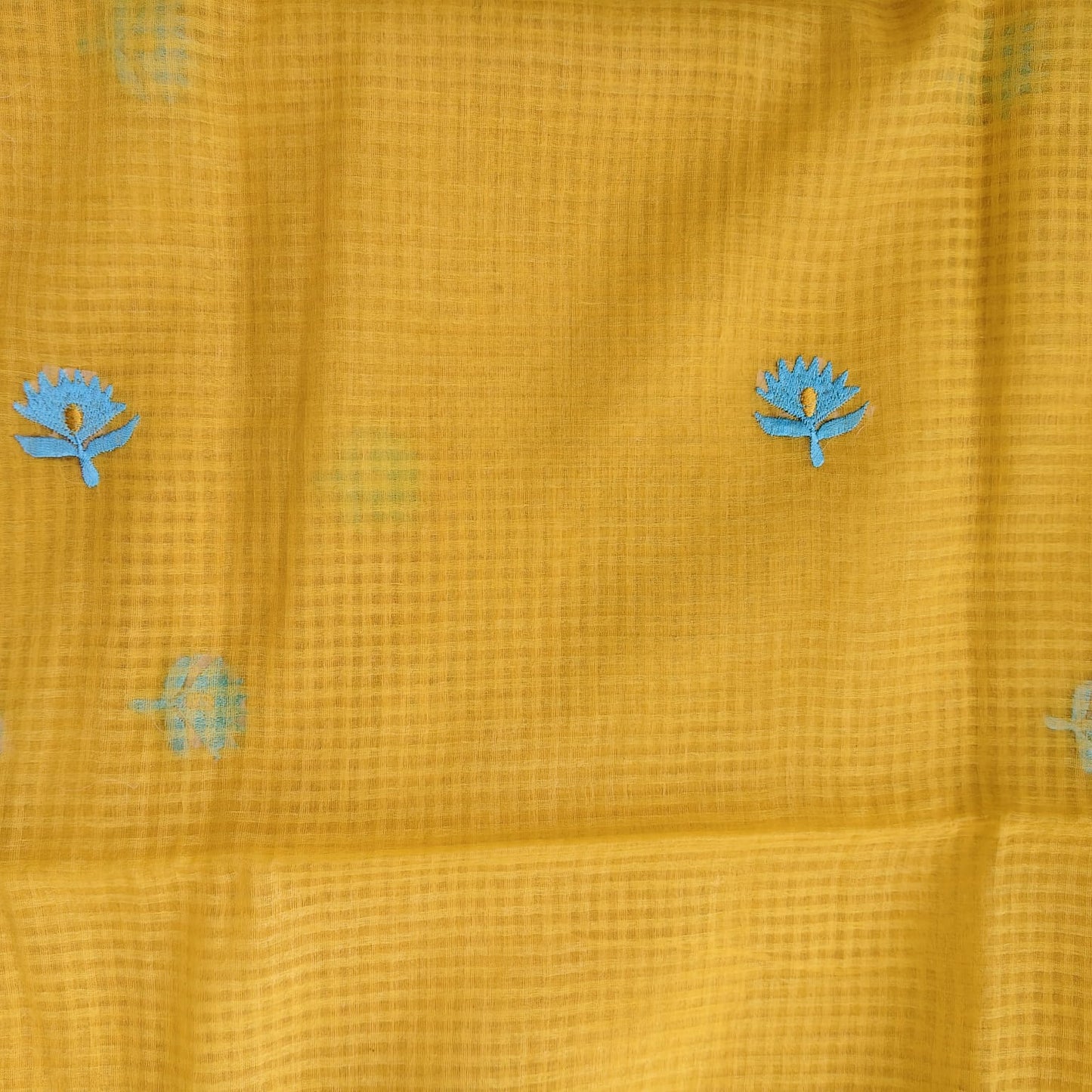 Yellow Parsi Work Resham Kota