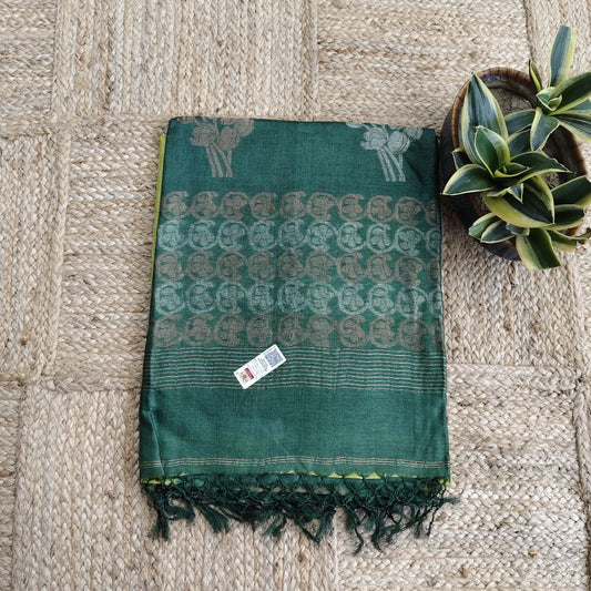 Pure Tussar Silk - Lime n Green