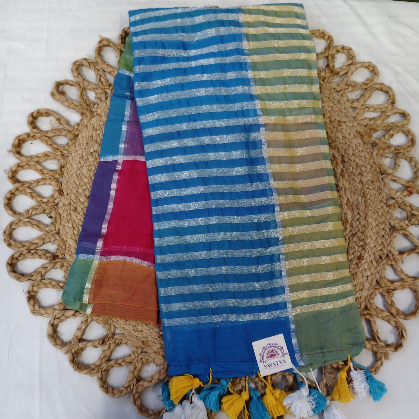 Mull cotton box check, Multi coloured 03