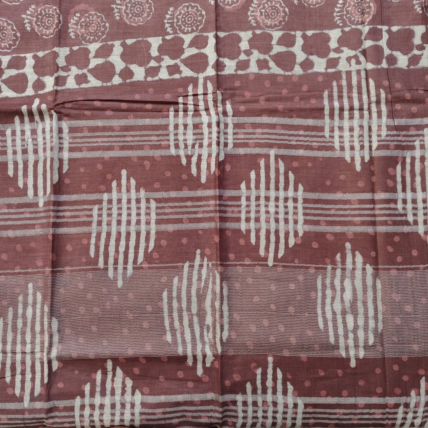 Linen Cotton, Dabu Print, Caramel Brown