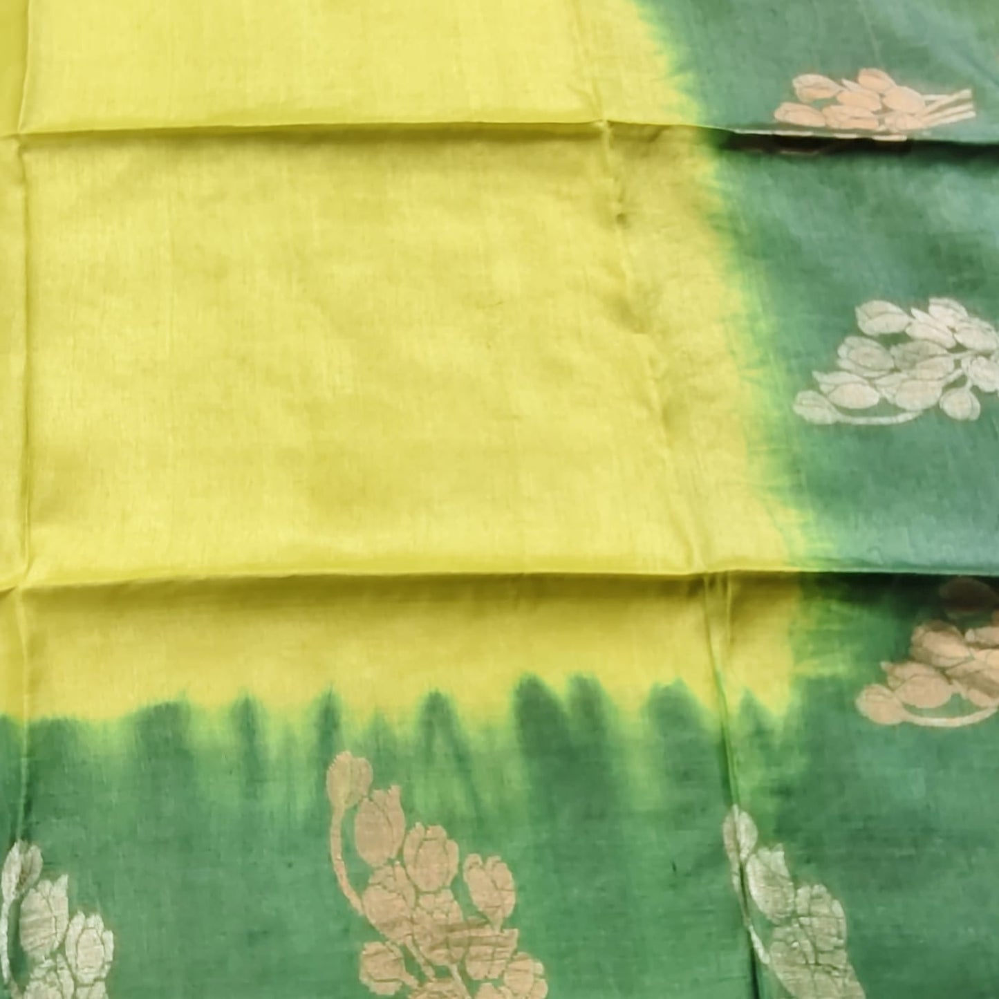 Pure Tussar Silk - Lime n Green
