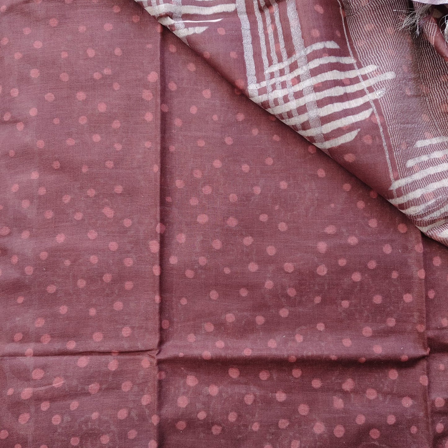 Linen Cotton, Dabu Print, Caramel Brown