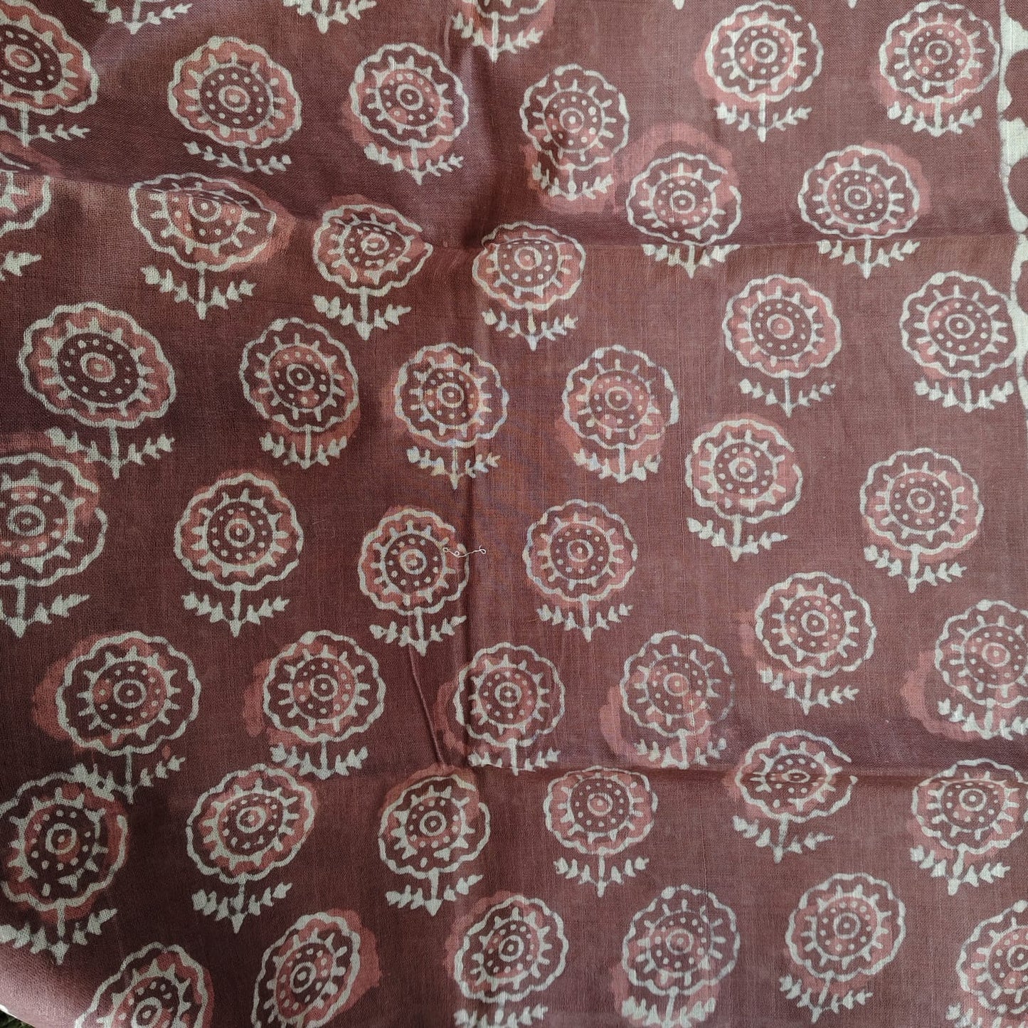 Linen Cotton, Dabu Print, Caramel Brown