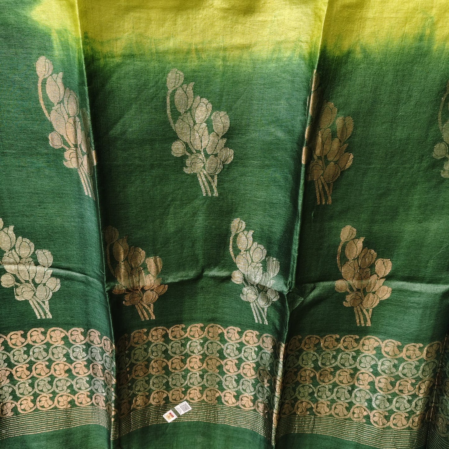Pure Tussar Silk - Lime n Green