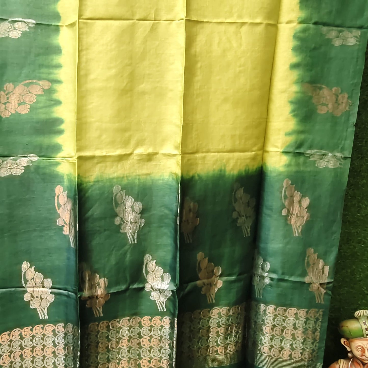 Pure Tussar Silk - Lime n Green