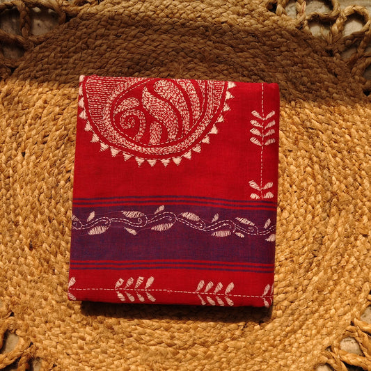 Pure Cotton Kantha -Red