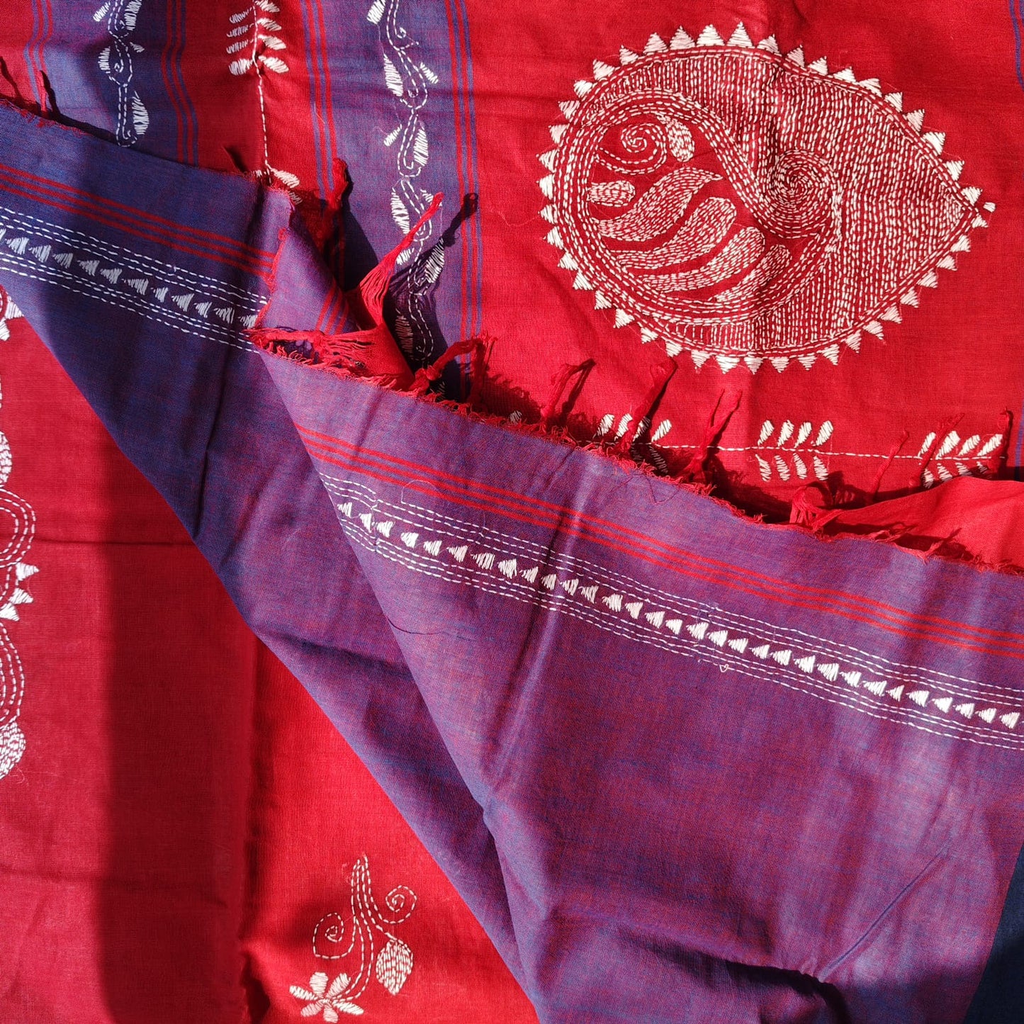 Pure Cotton Kantha -Red