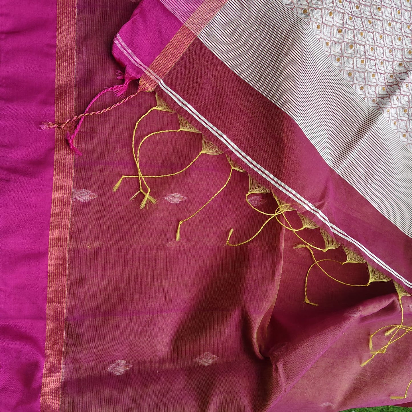 Cotton Kora Banarasi-Wine