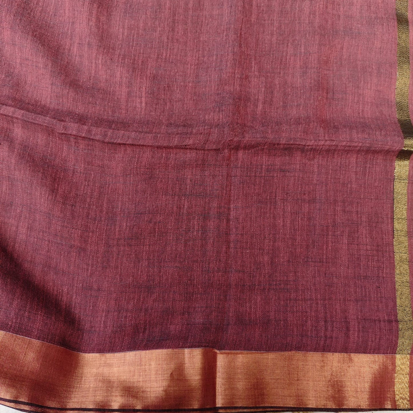 Linen with Zari Striped - Cinnamon