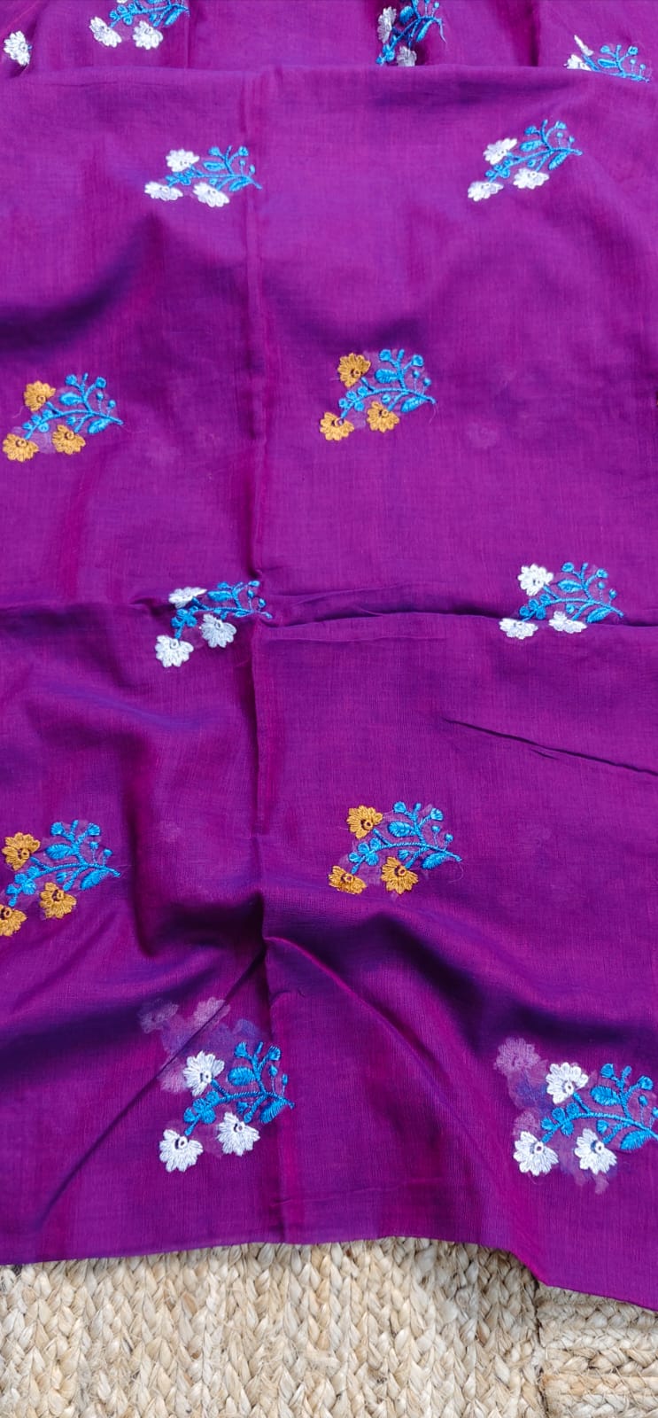 Mul Cotton - Embroidery, Brinjal