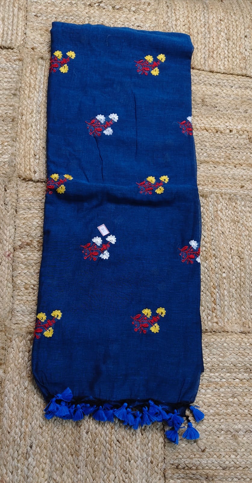 Mul Cotton - Embroidery, Navy Blue