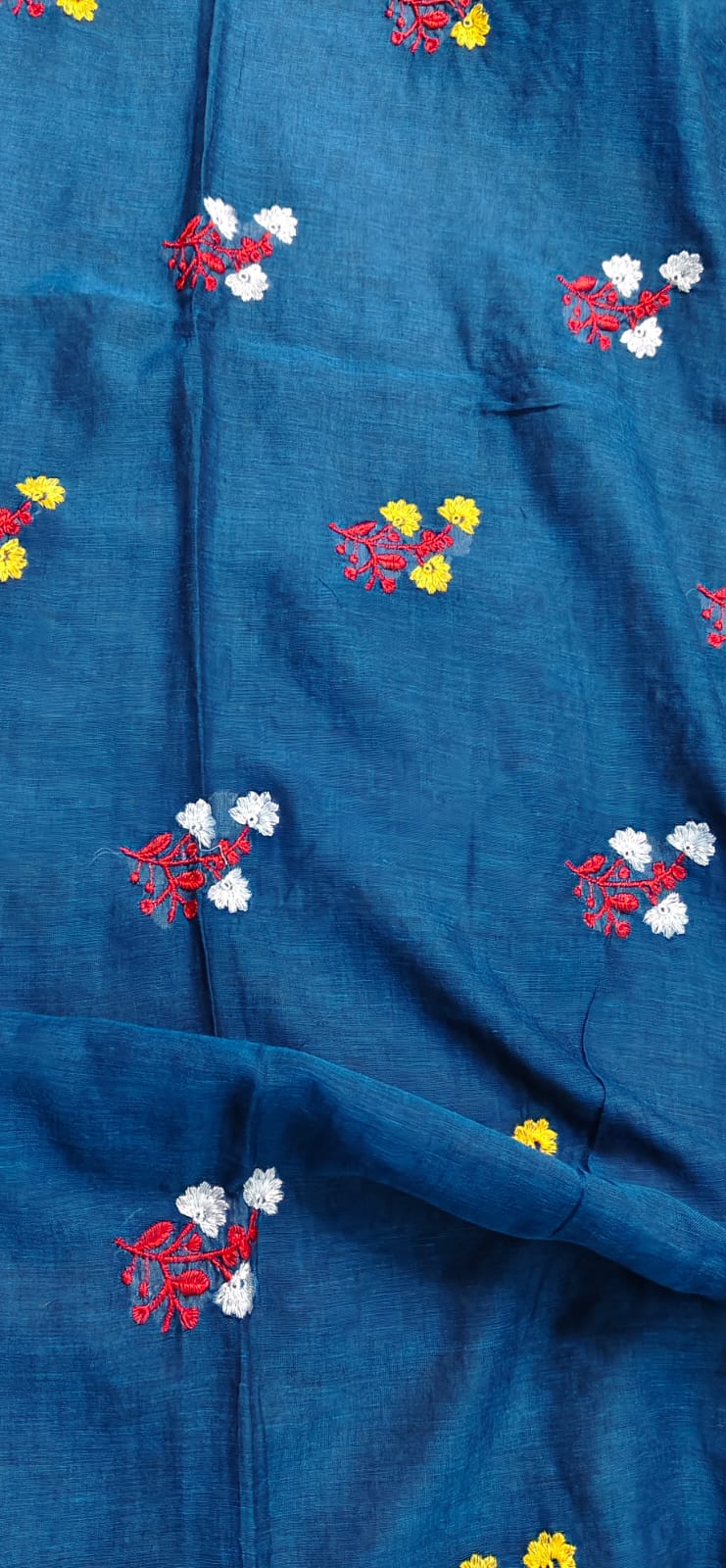 Mul Cotton - Embroidery, Navy Blue