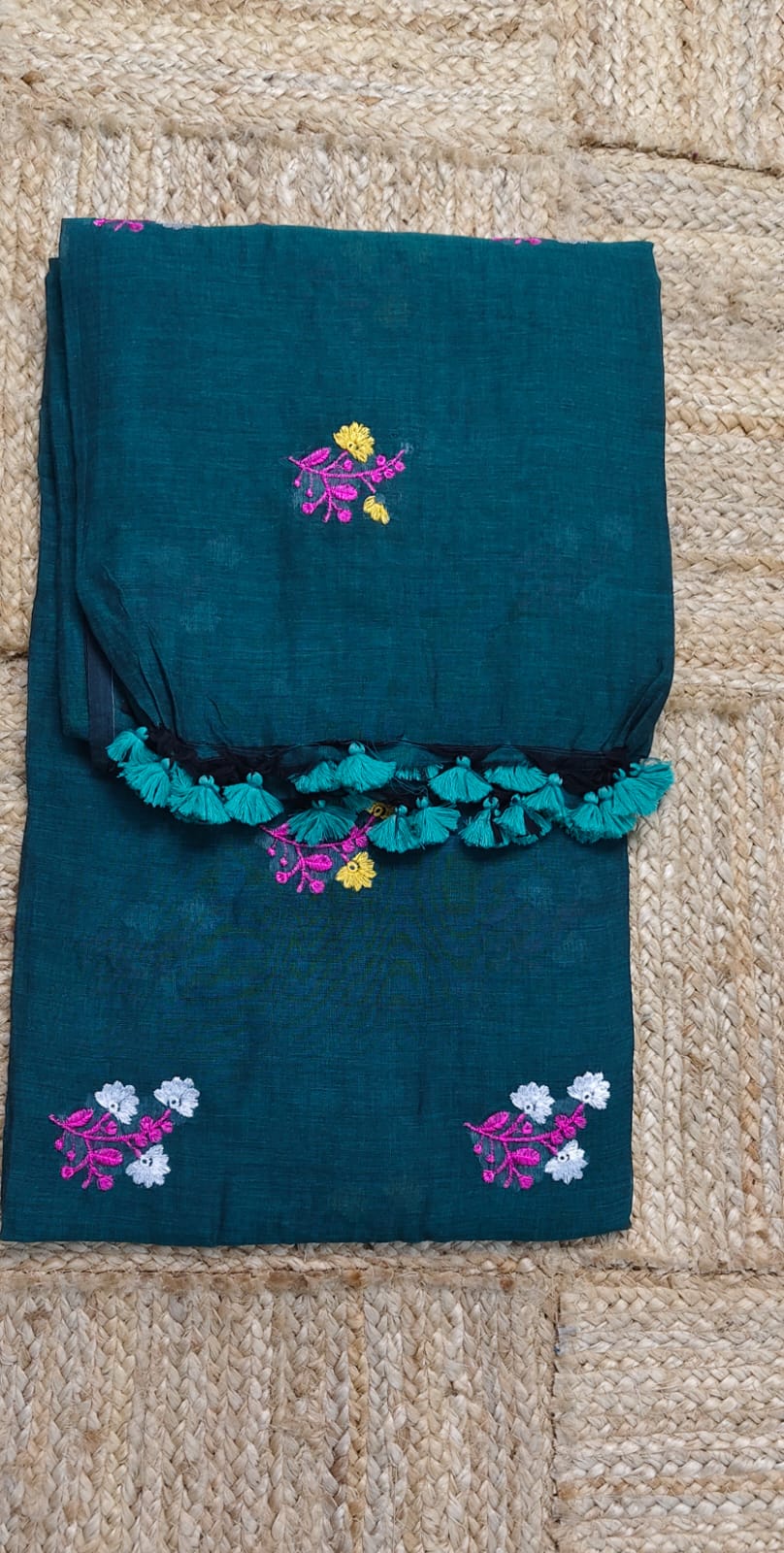 Mul Cotton - Embroidery, Rama Green