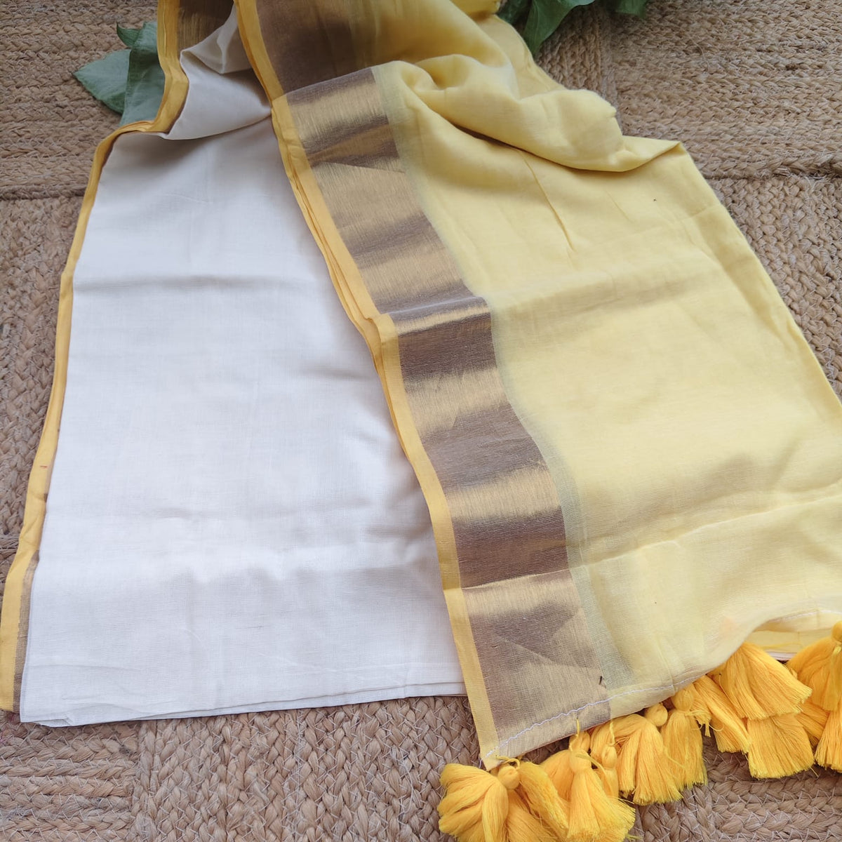 Mul cotton -White and Yellow