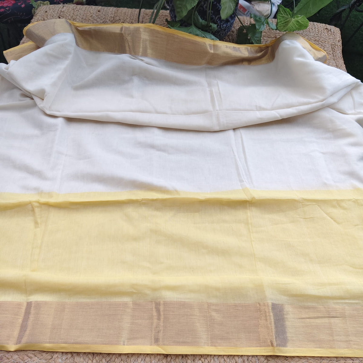 Mul cotton -White and Yellow