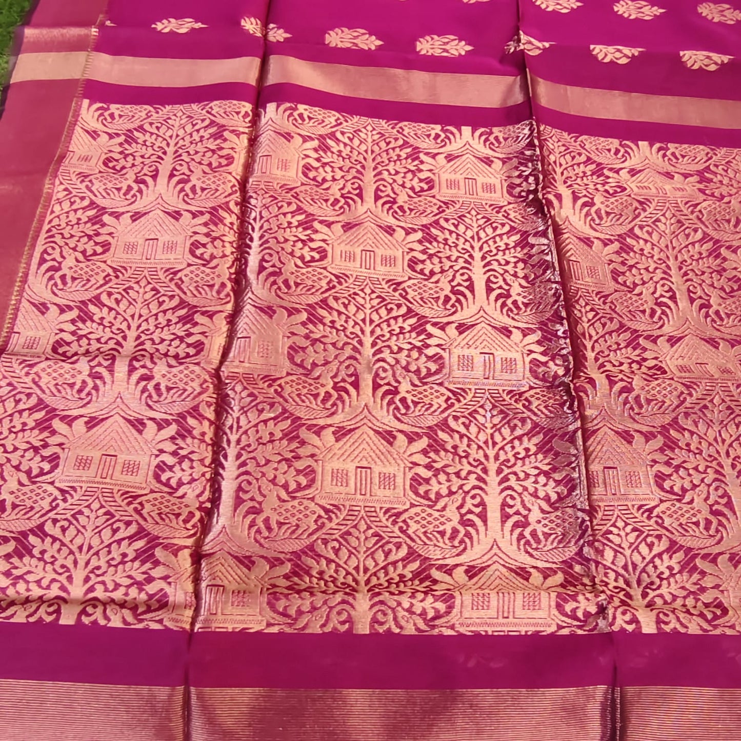 Cotton Silk Banarasi, Purple