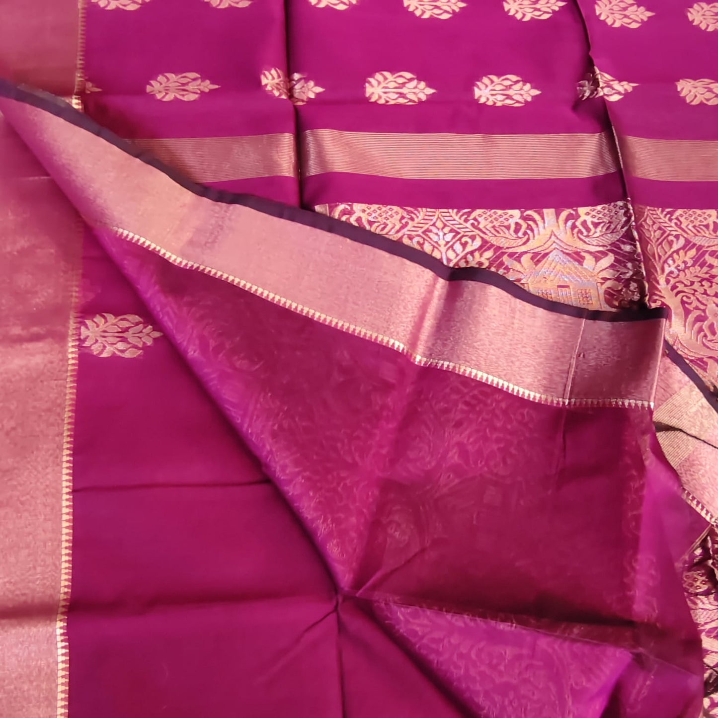 Cotton Silk Banarasi, Purple