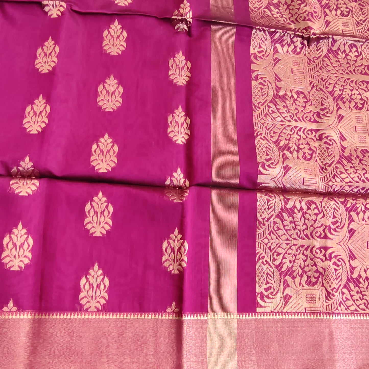 Cotton Silk Banarasi, Purple