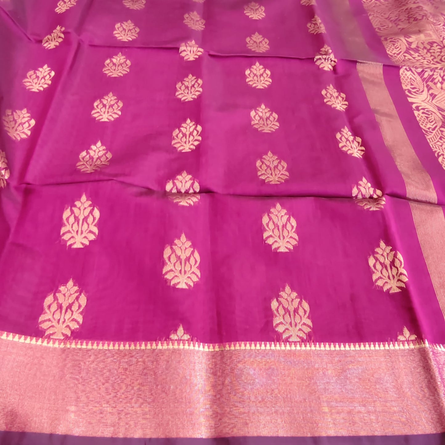 Cotton Silk Banarasi, Purple